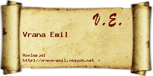 Vrana Emil névjegykártya